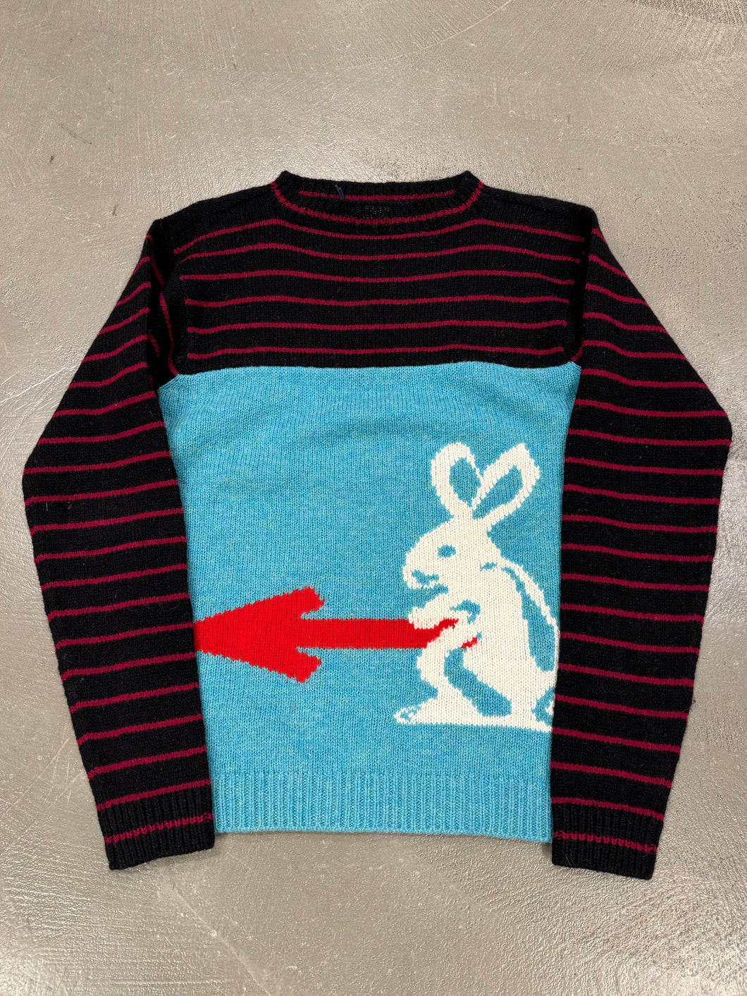 S/S2016 Prada runway “rabbit” Shetland stipe knit