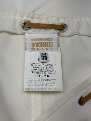 2000s Gianfranco Ferré lace-up set corset + pants