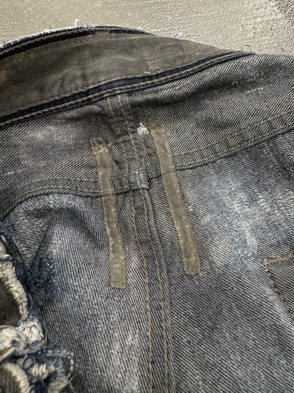 2009 Rick Owens Olmar and Mirta distressed dust denim