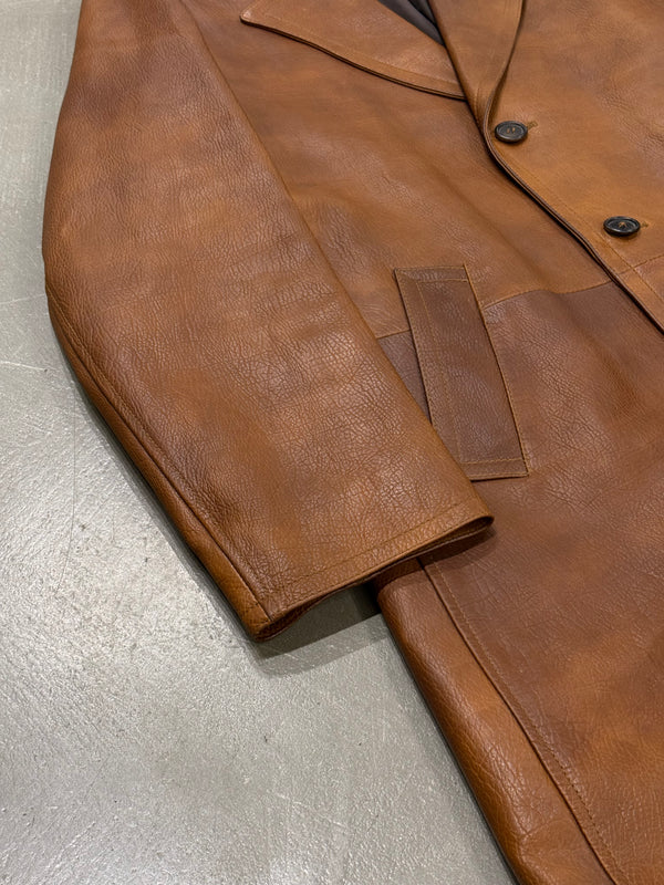 F/W2002 Prada runway distressed leather trench coat