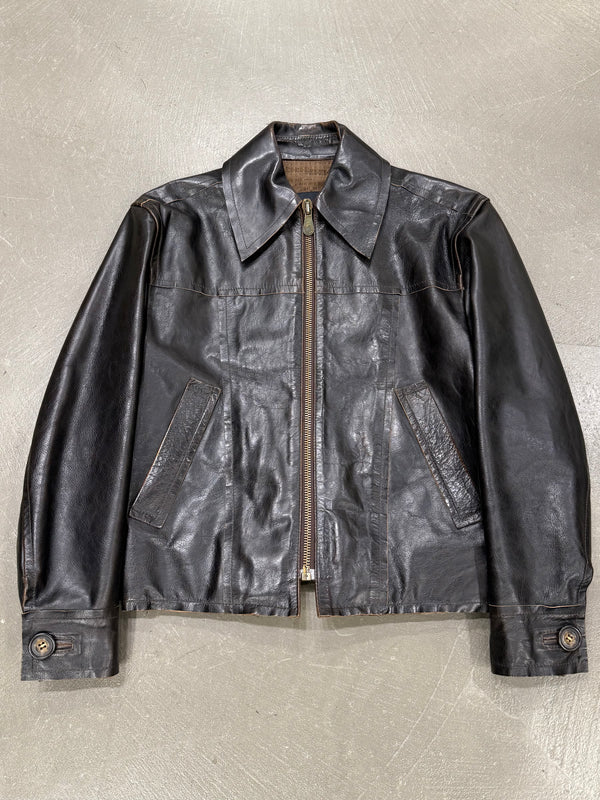 2000s Dolce & Gabbana leather cropped jacket