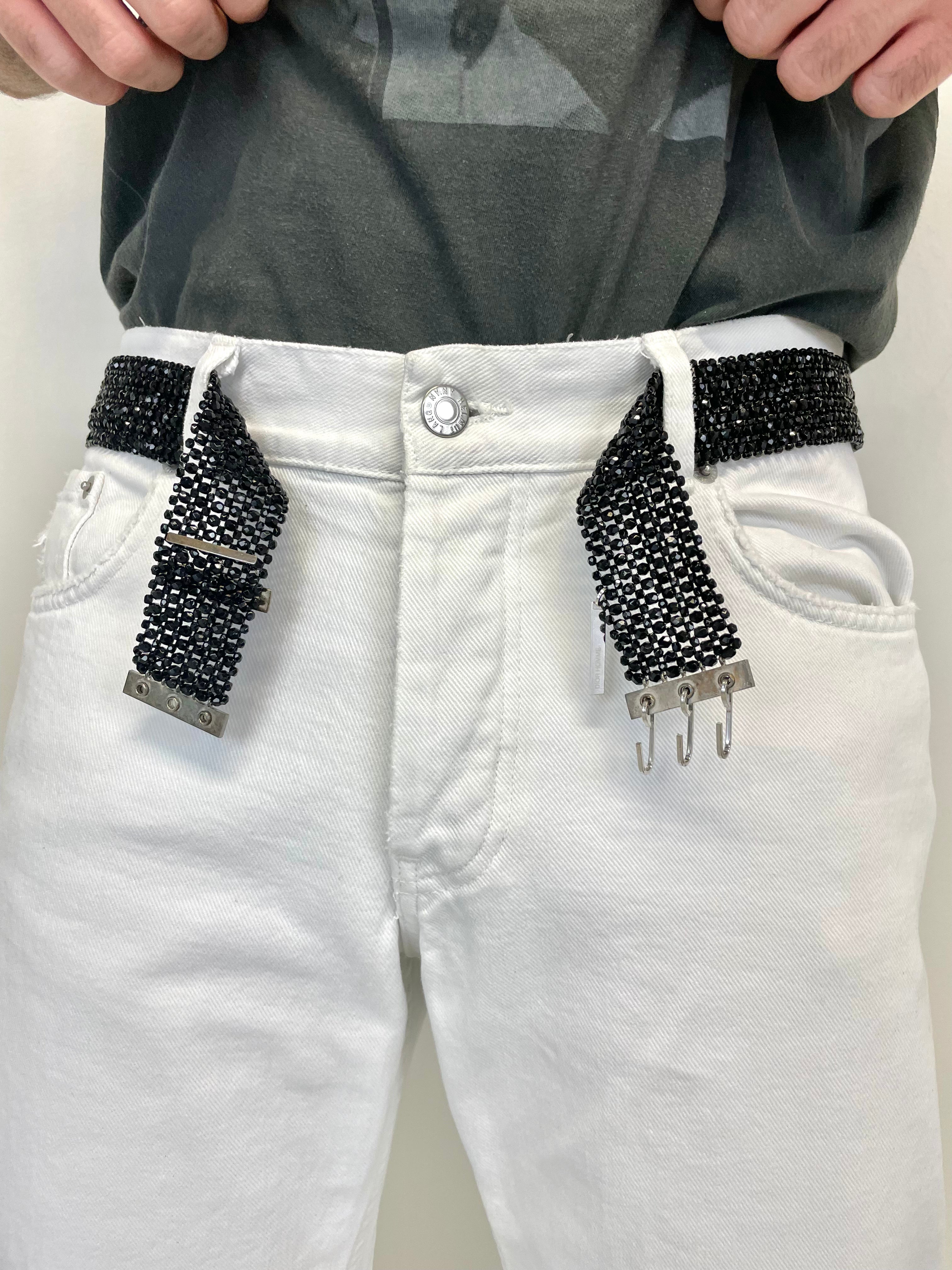 SS2004 Dior Homme by Hedi Slimane Strip Beaded Belt SS2004 Dior Homme by Hedi Slimane Strip Beaded Belt