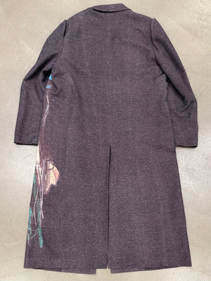 A/W2024 Yohji Yamamoto Pour Homme Runway “Lady Print” Pinched Shoulder Long coat