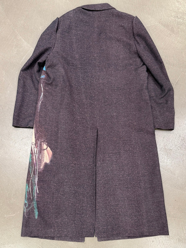 A/W2024 Yohji Yamamoto Pour Homme Runway “Lady Print” Pinched Shoulder Long coat