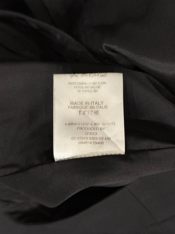 2000s Gucci by Tom Ford wool skirt with leather insert