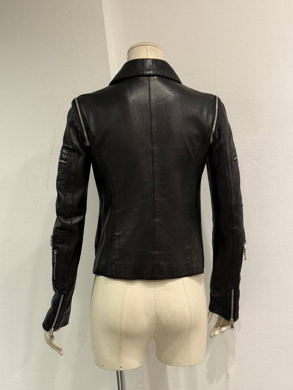 2001 Dolce & Gabbana multi-zip biker leather jacket