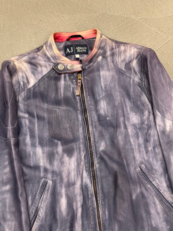 2000s Armani tie dye leather jacket