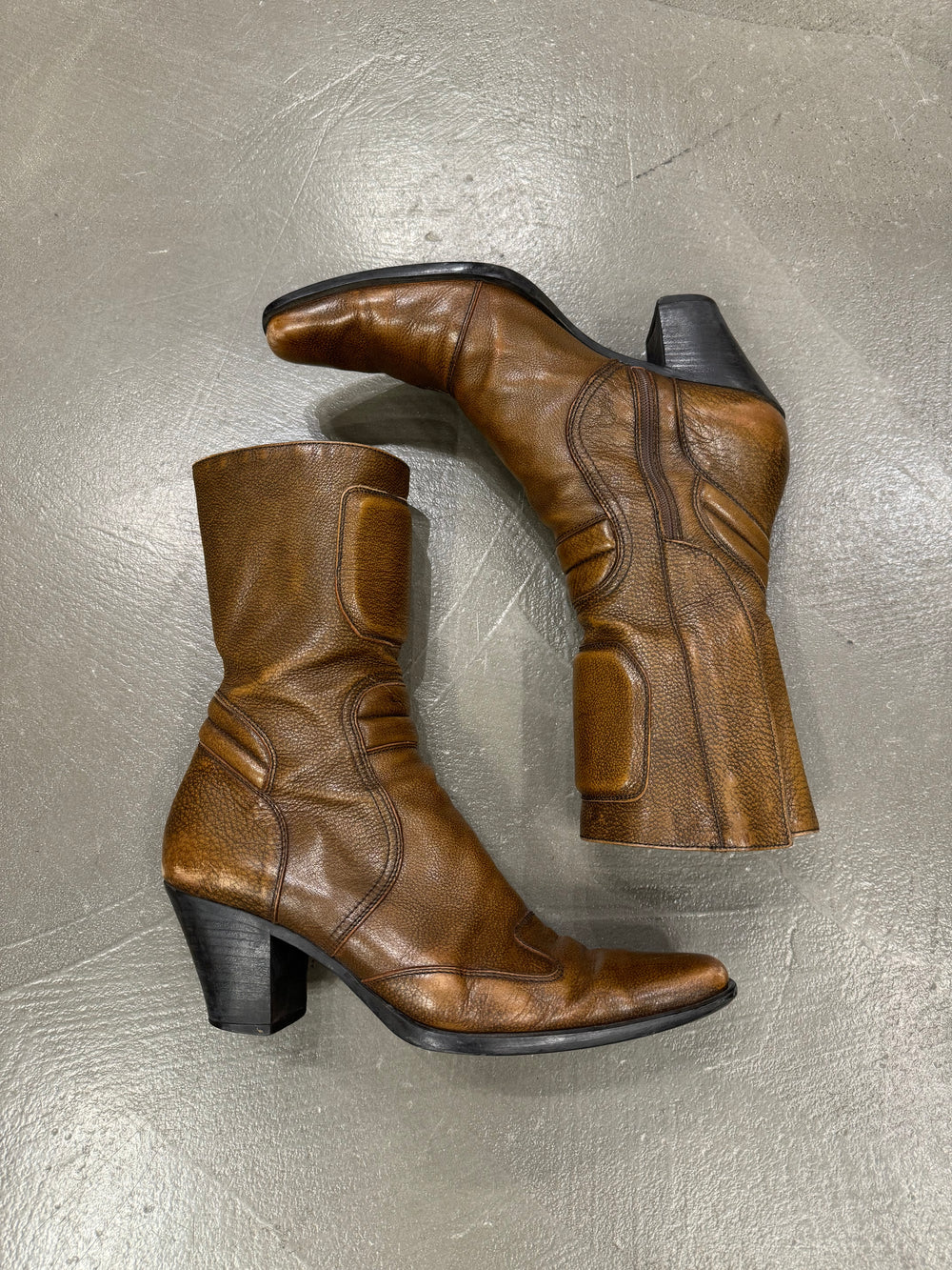 F/W1999 Miu Miu  padded leather biker moto boots