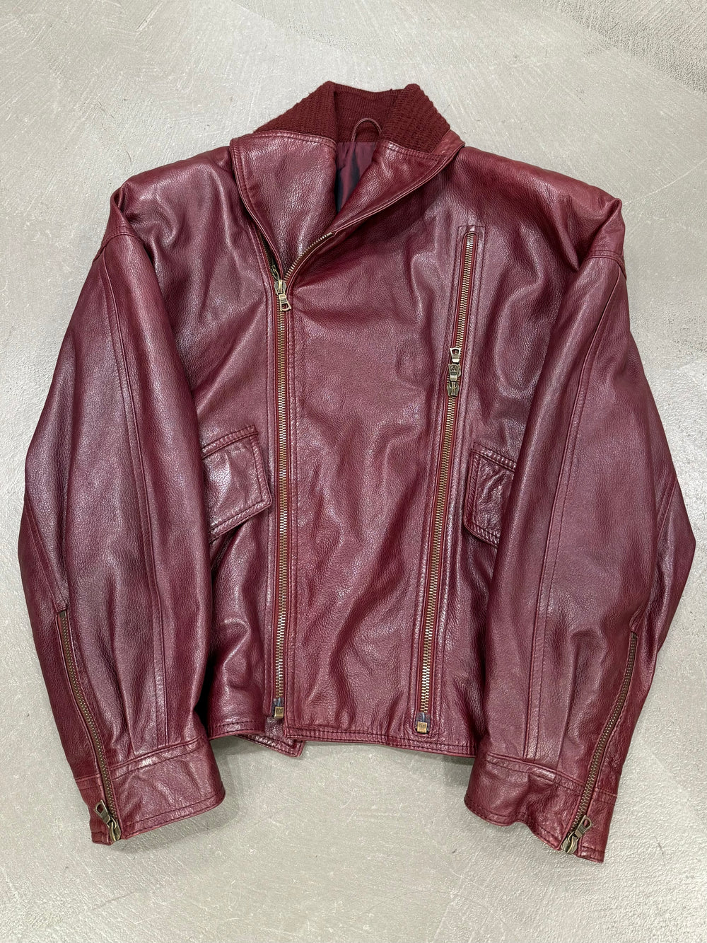 1990s Gianni Versace Double-Zip Leather Biker bomber Jacket