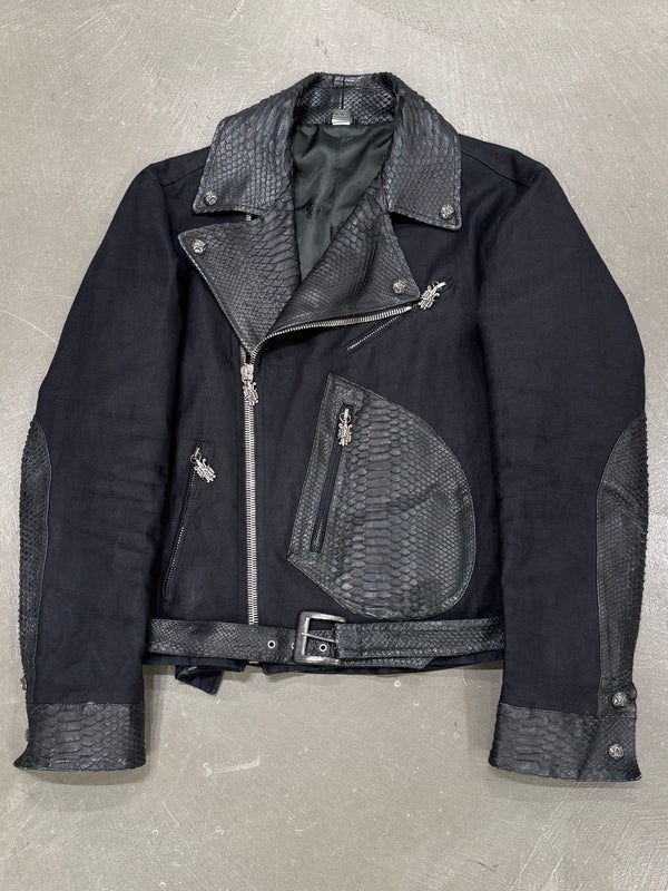 1990s Gianni Versace python leather biker jacket
