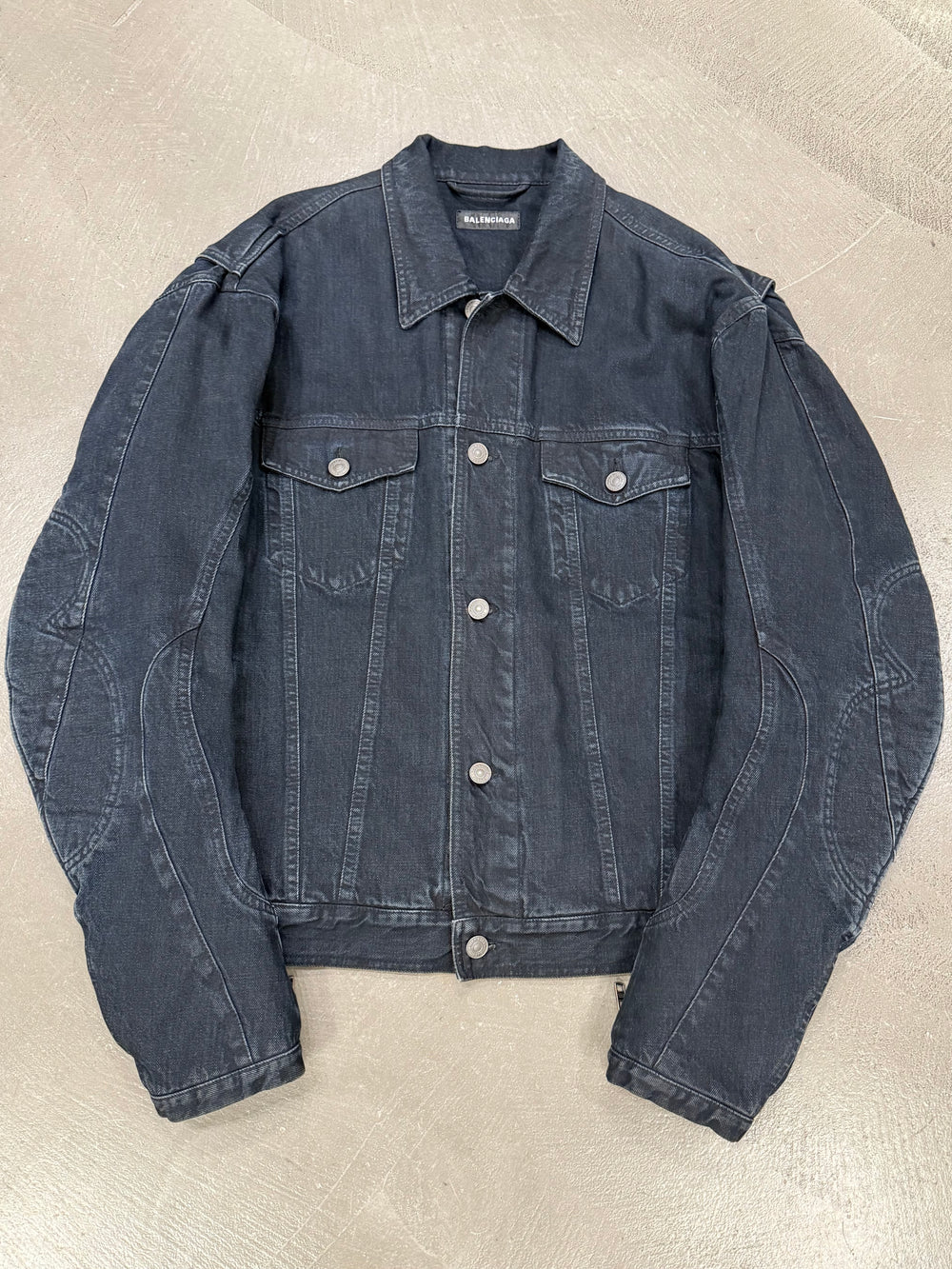 A/W2019 Balenciaga by Demna padded biker denim jacket