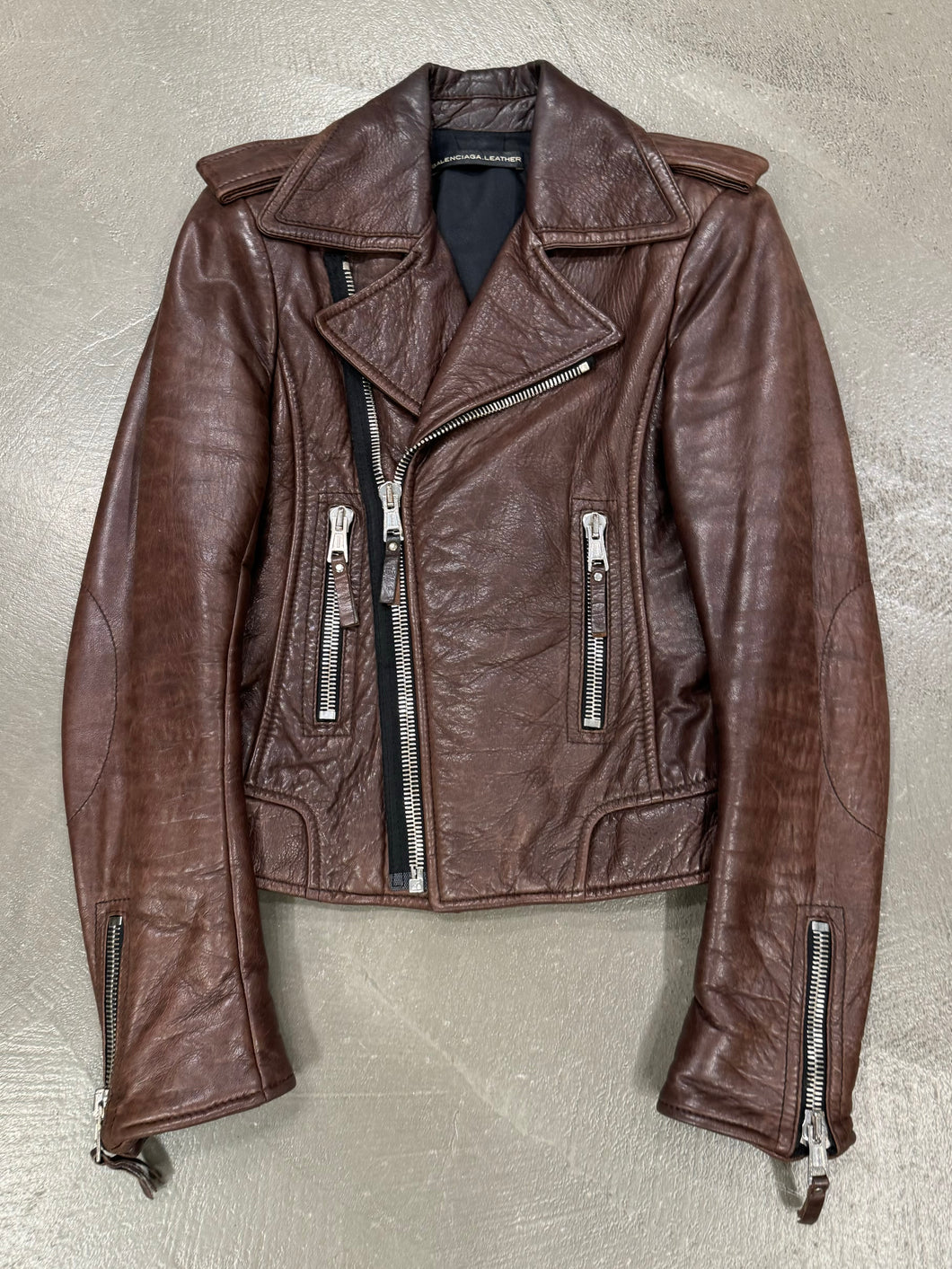 A/W 2008 Balenciaga by NICOLAS GHESQUIÈRE brown leather jacket