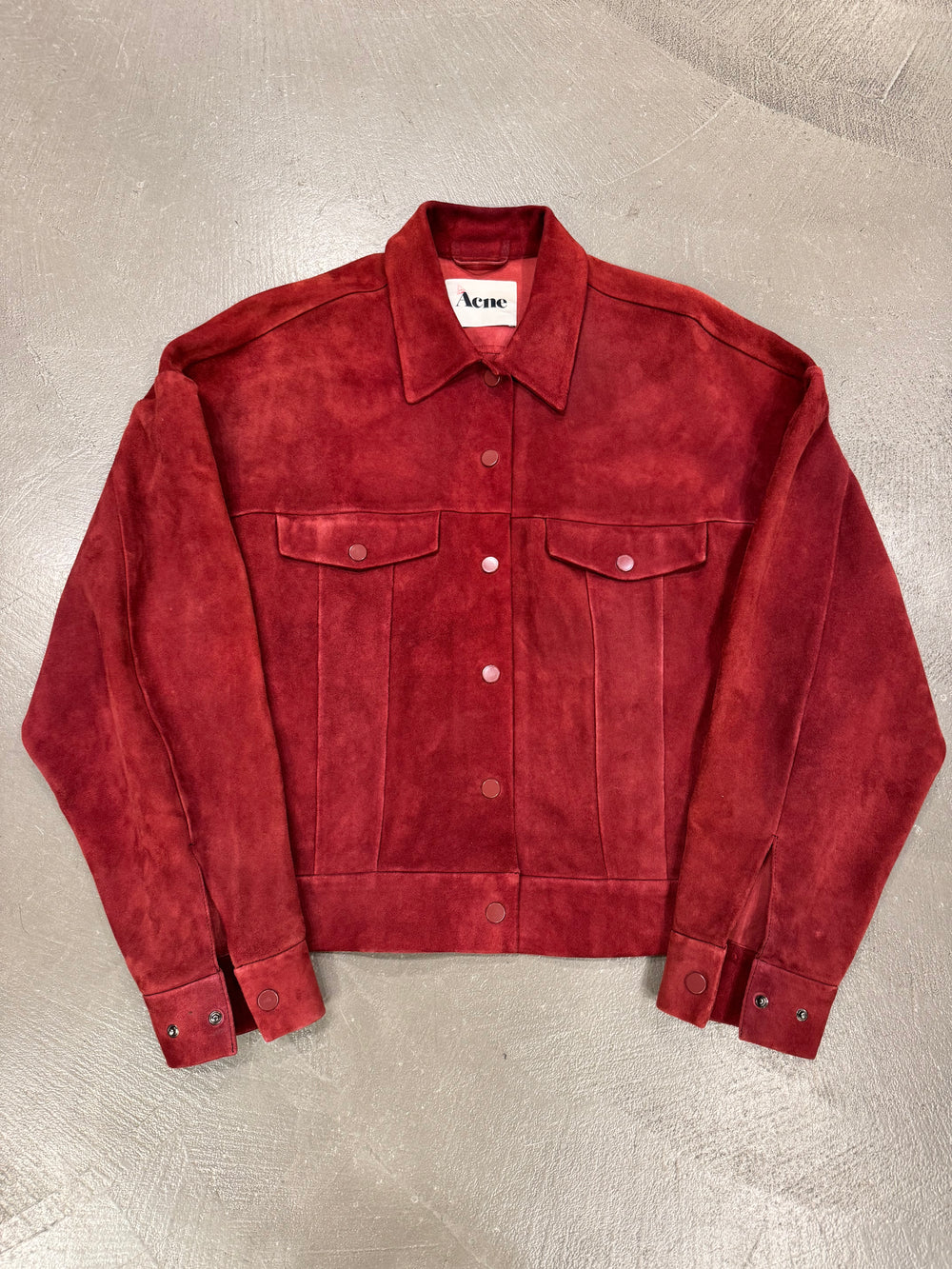 2012 Acne Studios red suede leather jacket