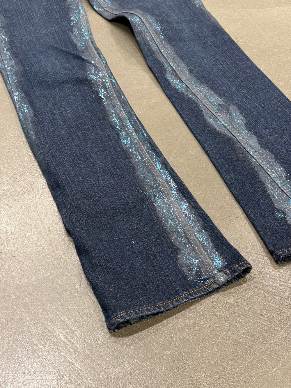 2000s Cavalli crystal-embellished flare jeans