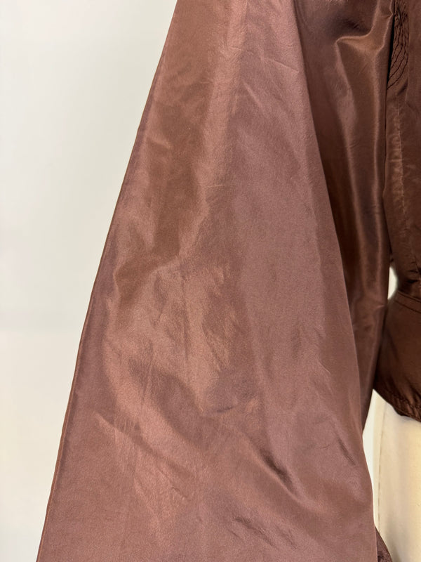 F/W 2002 Gucci by Tom Ford Brown Silk Baggy Kimono Jacket