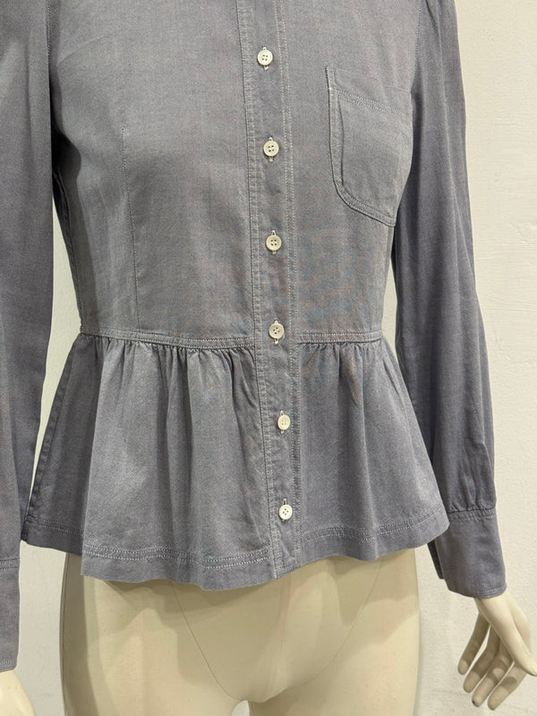 A/W2001 Miu Miu runway flared hem cotton blouse