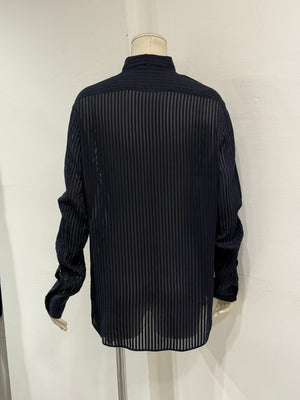 2010s Saint Laurent pinstripe poplin sheer shirt