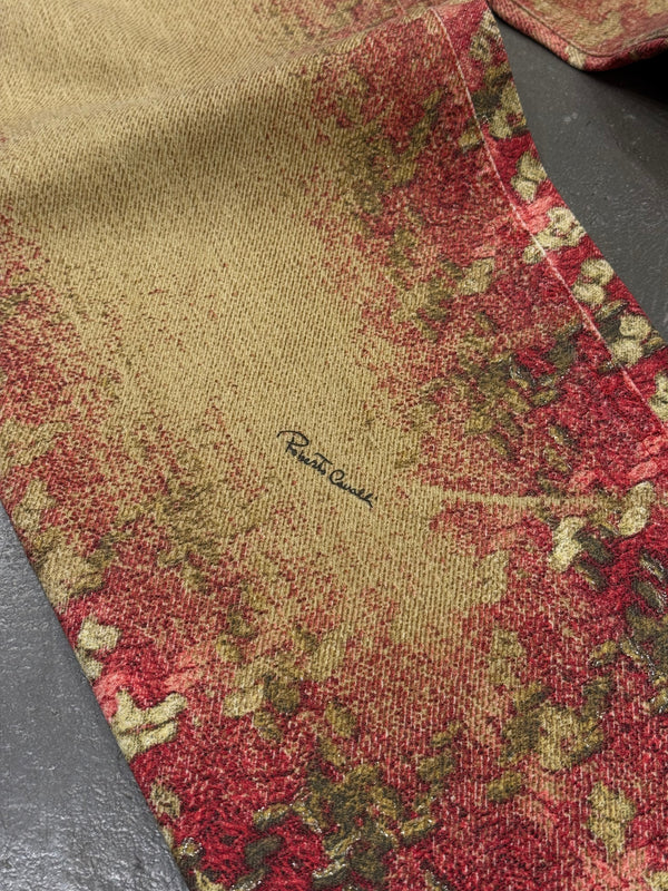 2000s Roberto Cavalli creckered faded jeans
