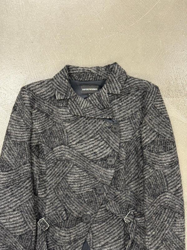 2000s Emporio Armani wool sample textured geometric jacket