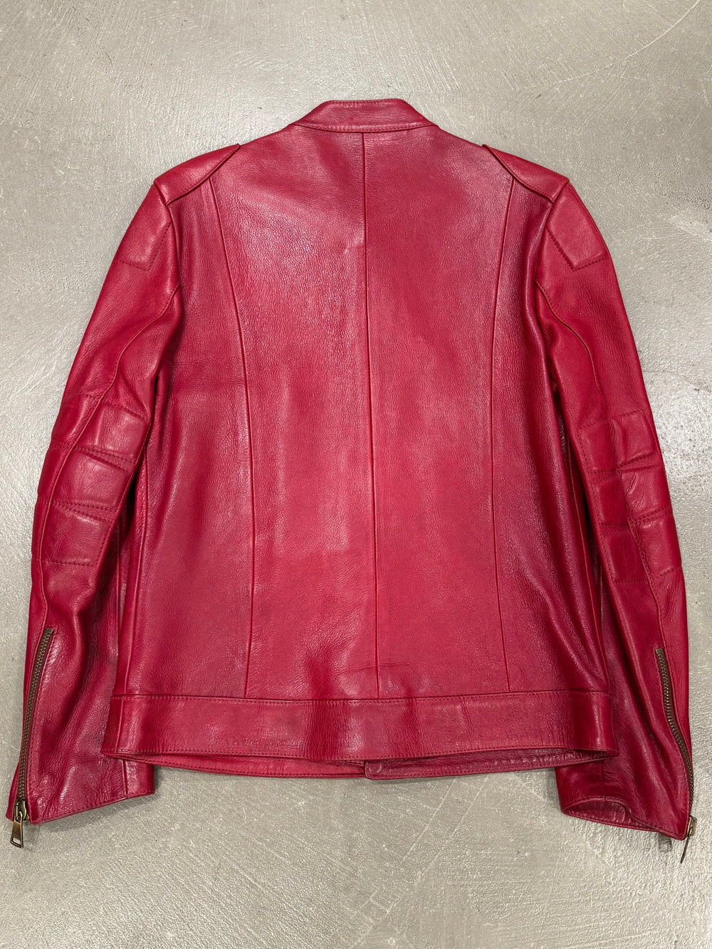 2010s Dolce & Gabbana moto red leather jacket