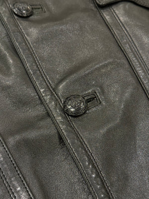 1990s Gianni Versace oversized cropped leather jacket