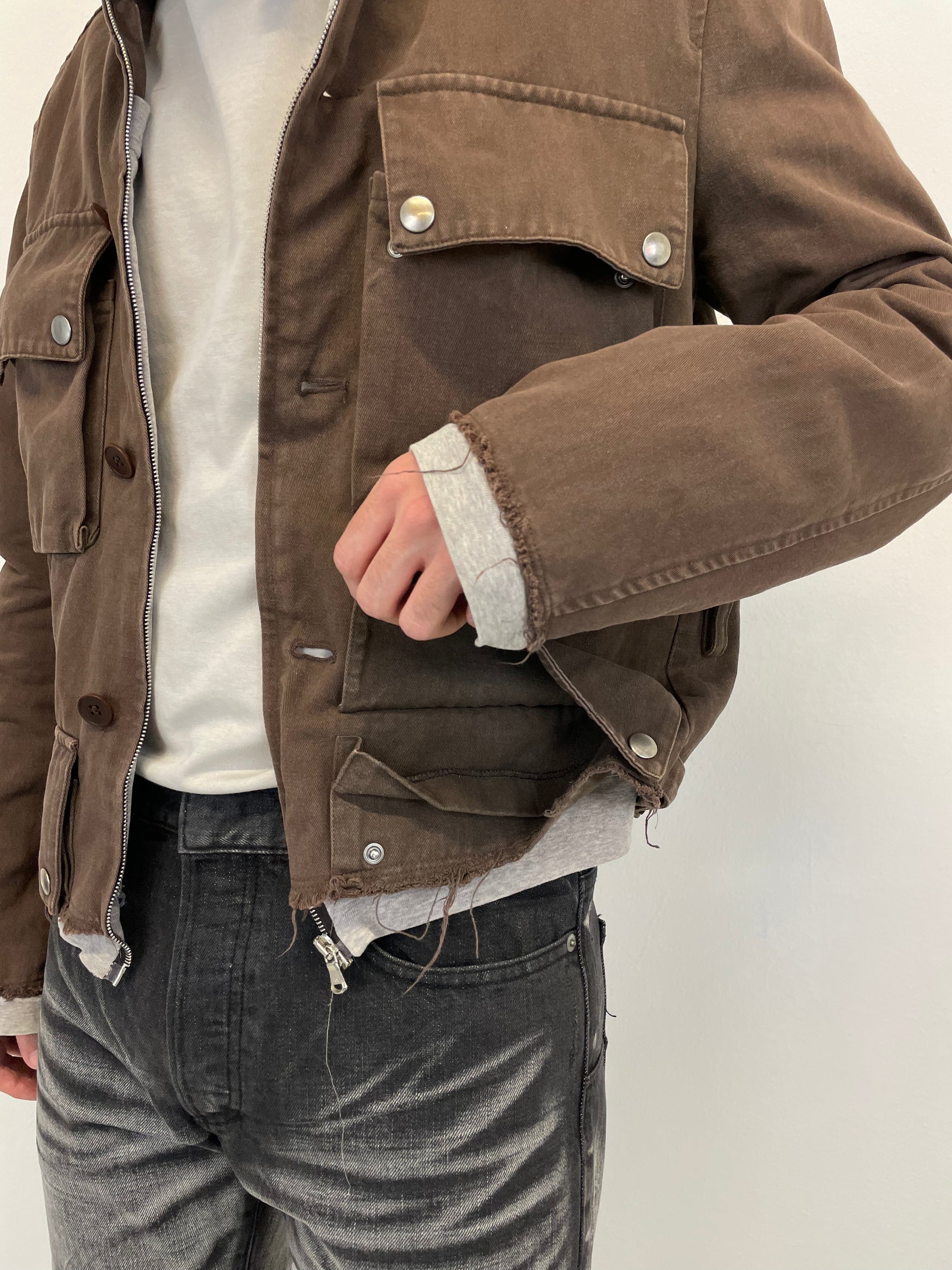 HUSSEIN CHALAYAN 小さく LEATHER JACKET アーカイブ