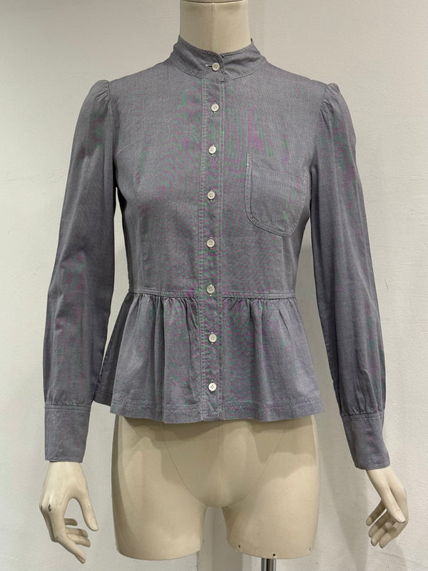 A/W2001 Miu Miu runway flared hem cotton blouse