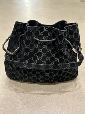 F/W1997 Gucci by Tom Ford monogram suede hobo bag