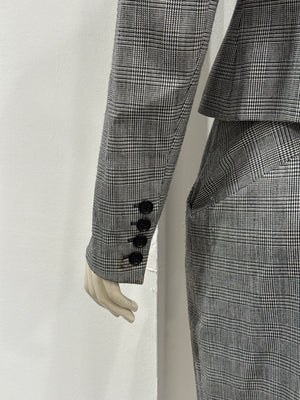 A/W1997 Alexander McQueen runway checked embroidered suit set