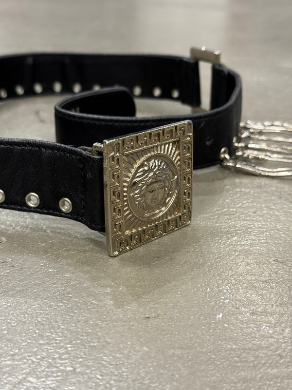 1990s Gianni Versace safety pin leather belt