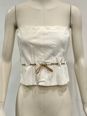 2000s Gianfranco Ferré lace-up set corset + pants