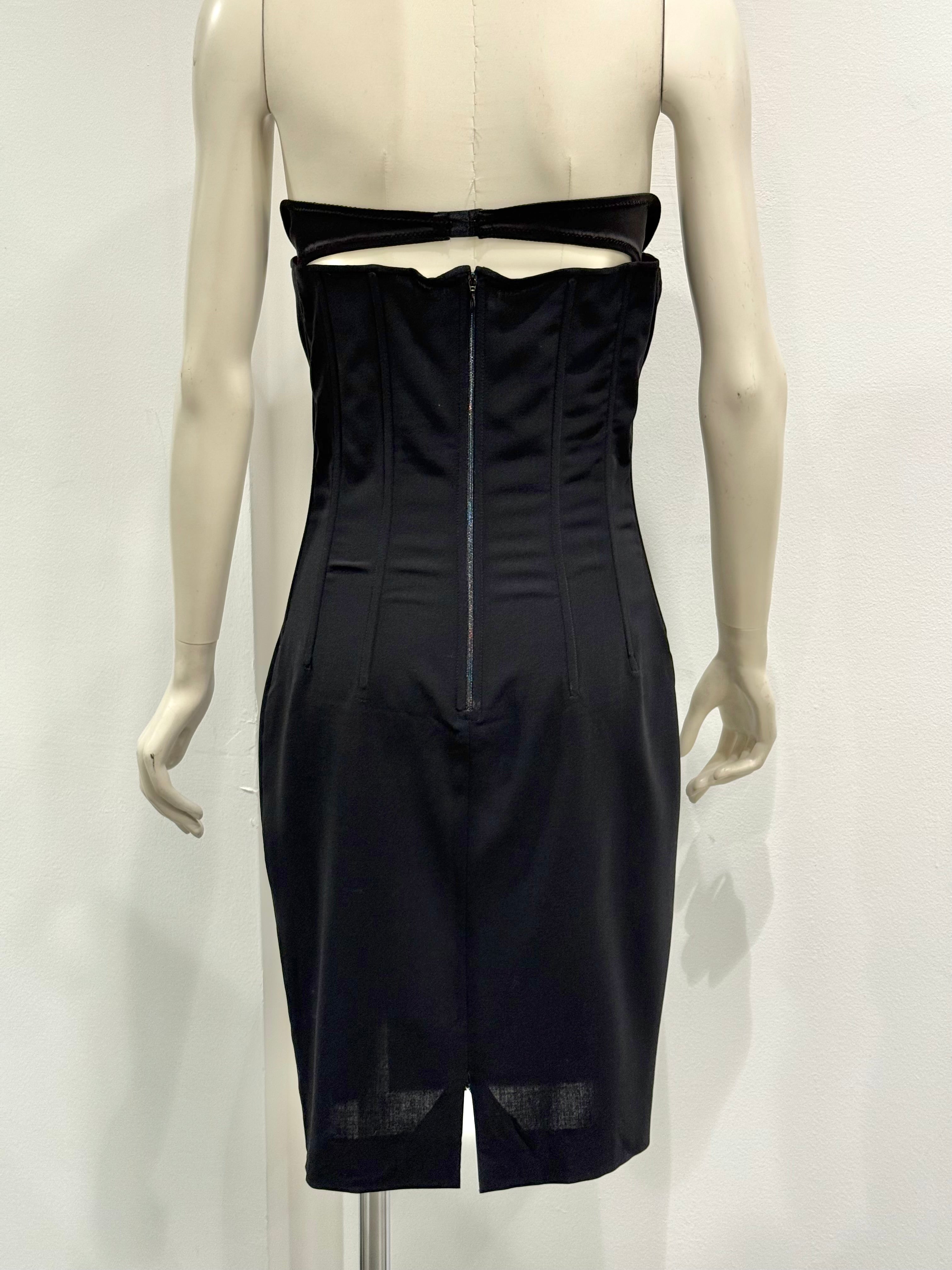 1999 mini dress Thierry Mugler F/W 1999 Black Cutout Mini Dress