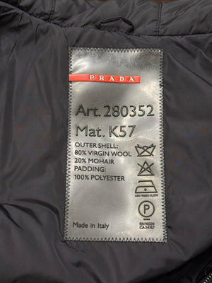 2000s Prada heavy wool pocket hooded coat