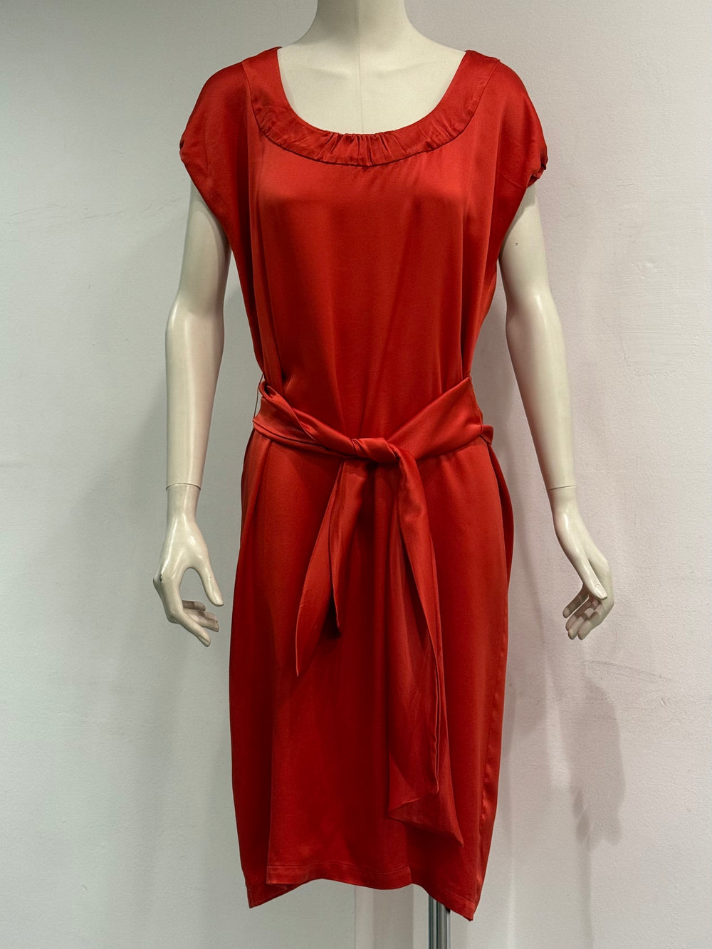 2000s Yves Saint Laurent silk belted draped dress
