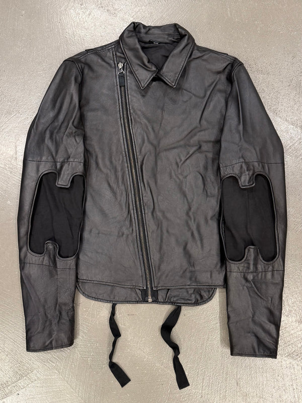 S/S2004 Helmut Lang Dragonfly cutout elbow leather biker jacket