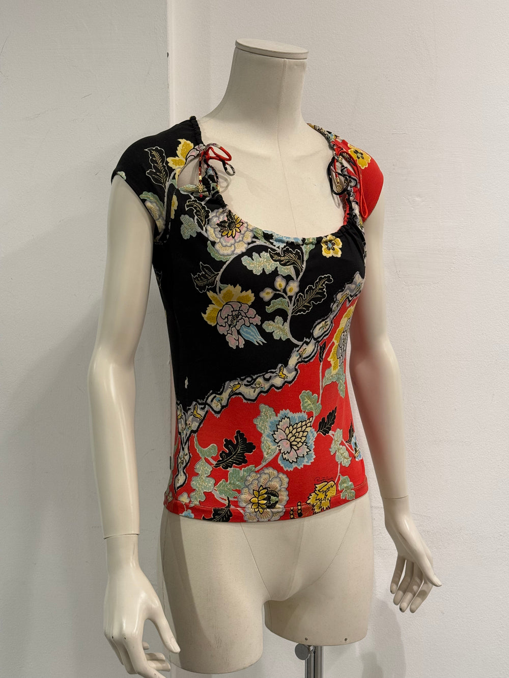 S/S 2003 Roberto Cavalli "Chinoiserie" floral top