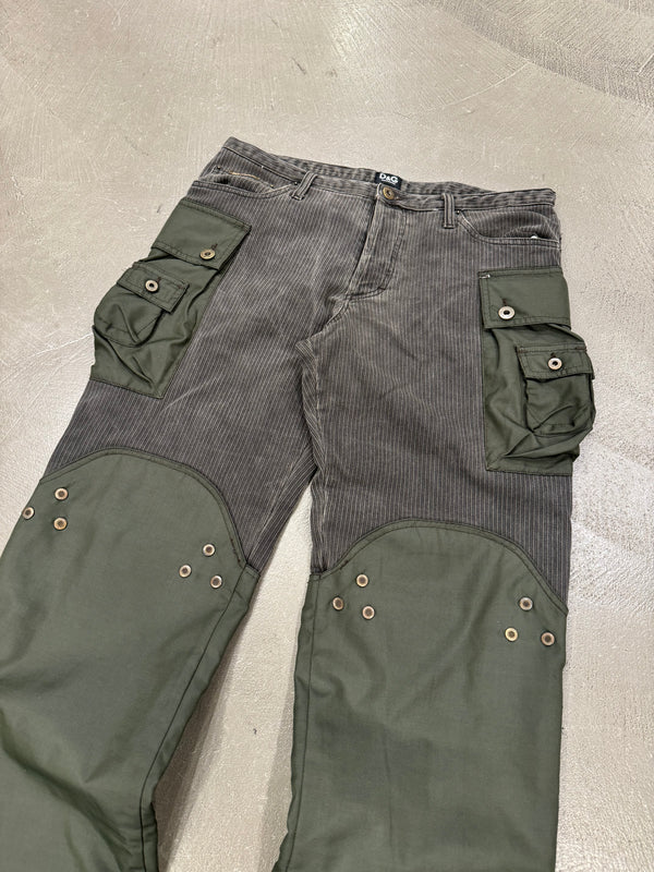 A/W2004 Dolce & Gabbana double layered hybrid combat cargo pants