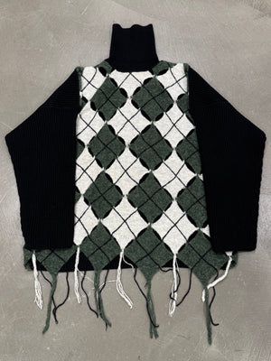 A/W1993 Jean Paul Gaultier cutout argyle sweater