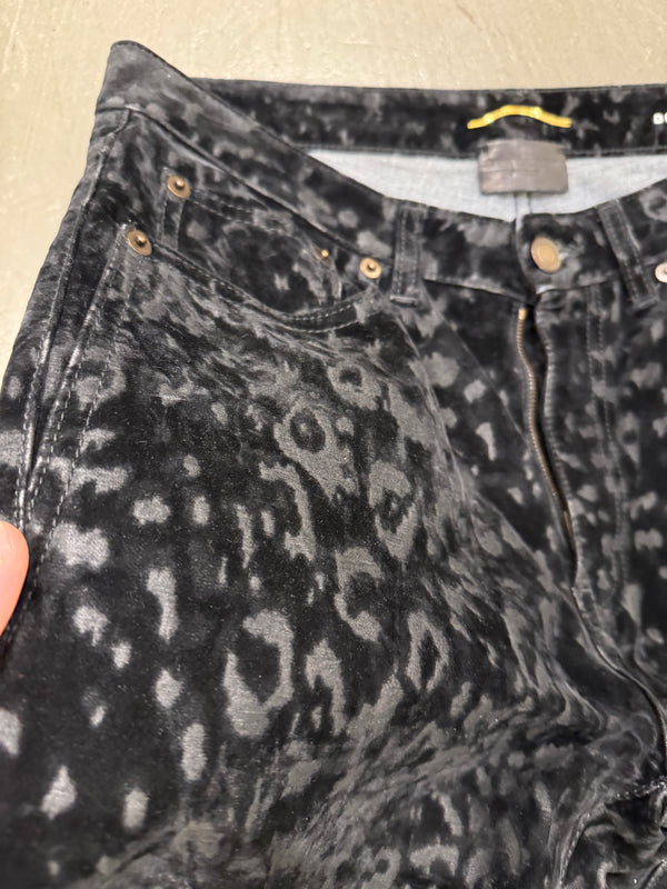2018 Saint Laurent PARIS leopard velvet pants
