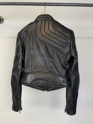 AW2000 Gucci by Tom Ford spiral biker leather jacket