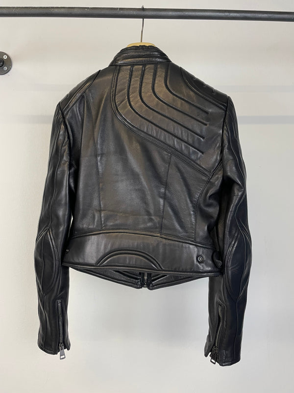 AW2000 Gucci by Tom Ford spiral biker leather jacket