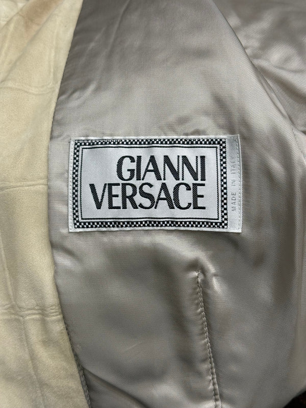 A/W1994 Gianni Versace cropped crocodile embossed leather jacket