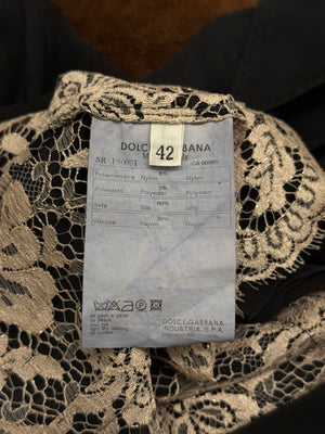 2000s Dolce & Gabbana Silk lace hybrid shirt