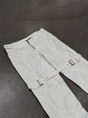2000s Versace bondage white pants
