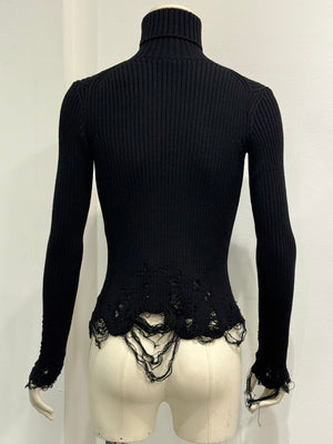 2020 Balenciaga distressed turtleneck