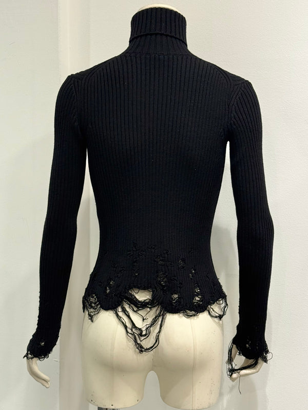 2020 Balenciaga distressed turtleneck