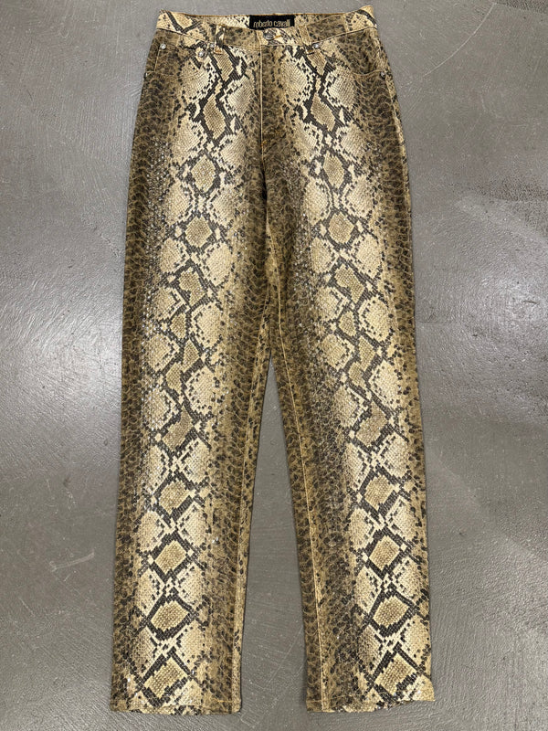 2000s Roberto Cavalli python print pants