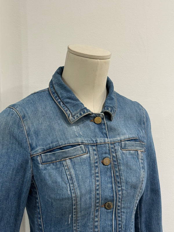 200s Roberto Cavalli distressed denim jacket