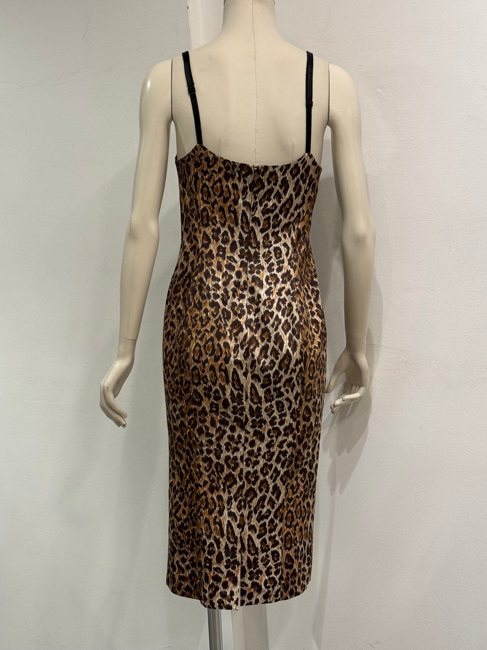 2000s Dolce & Gabbana leopard print bustier dress
