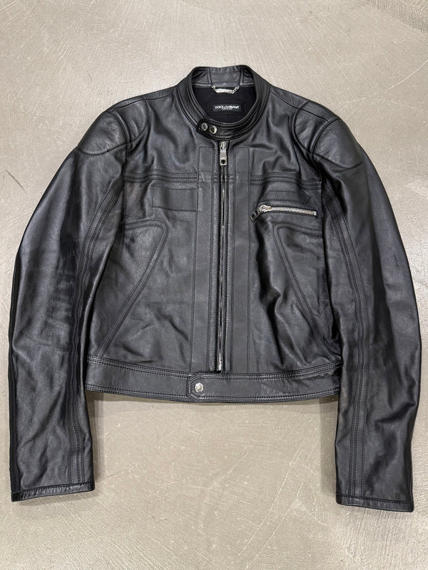 2020s Dolce & Gabbana moto biker leather jacket